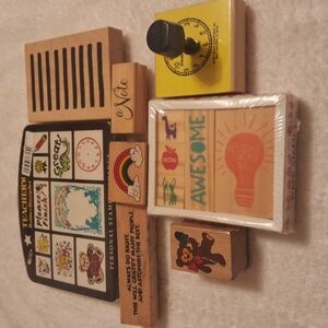 Teachers Wooden Rubber Stamps